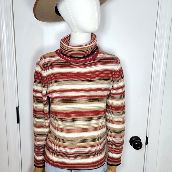 Talbots Sweaters - Vintage Talbots Petites Striped Turtleneck Sweater Small Fall Retro Y2K Fall